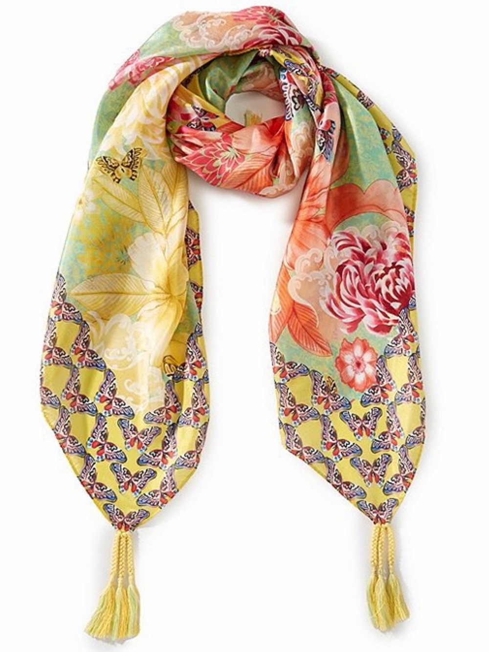 🌸 Johnny Was Charlie Print Silk Square Scarf - NIP & GORGEOUS! - Picture 5 of 6